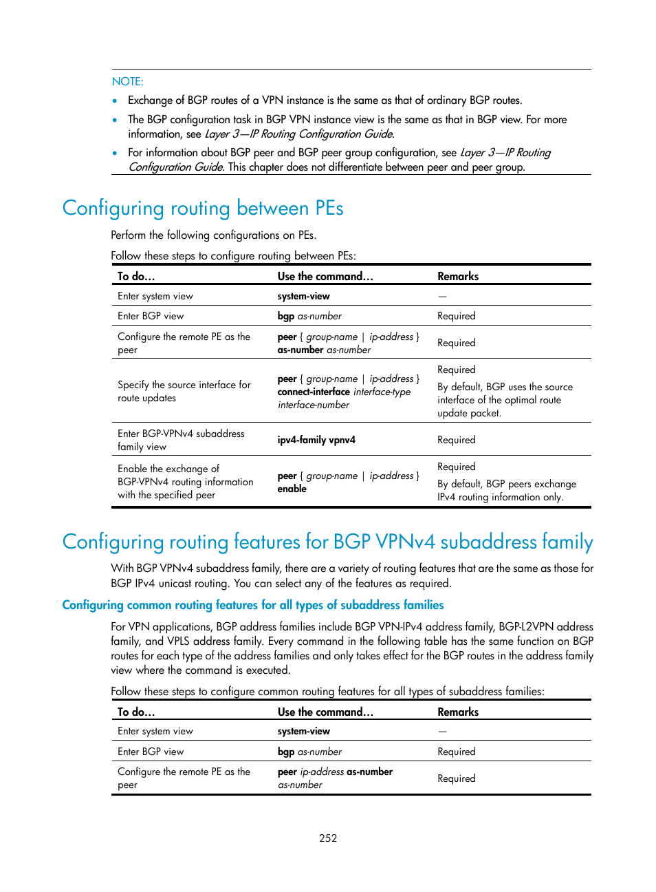 Configuring routing between pes | H3C Technologies H3C S10500 Series Switches User Manual | Page 263 / 395