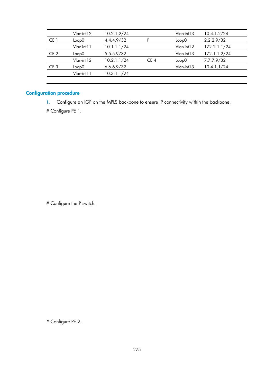 Configuration procedure | H3C Technologies H3C S10500 Series Switches User Manual | Page 286 / 395