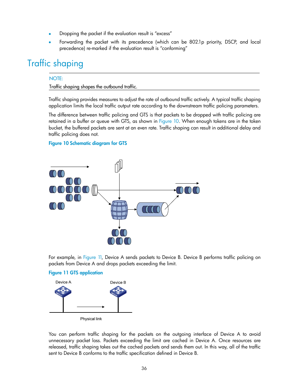 Traffic shaping | H3C Technologies H3C S10500 Series Switches User Manual | Page 44 / 97