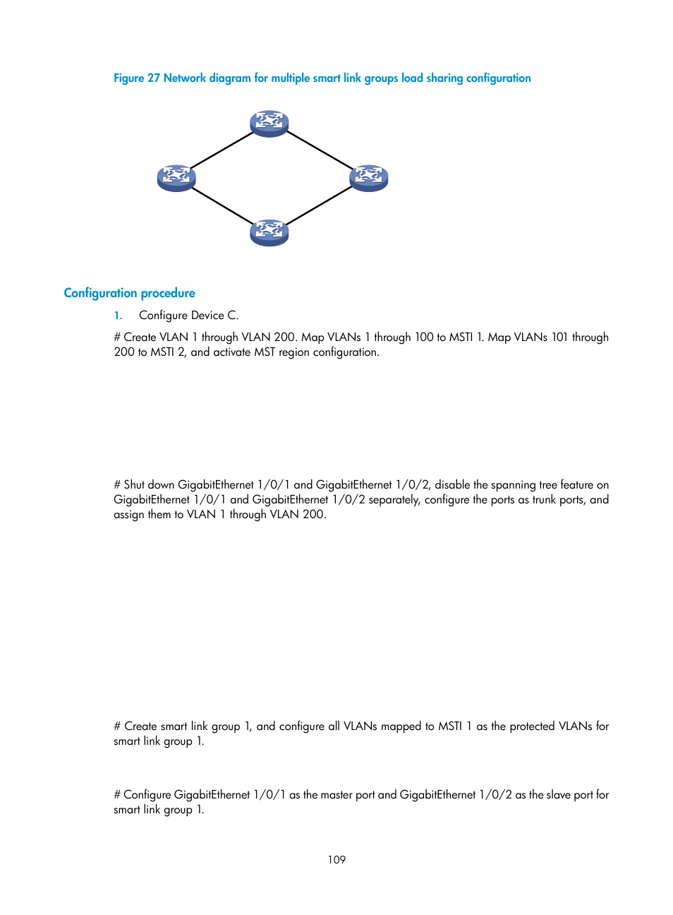 Configuration procedure | H3C Technologies H3C S10500 Series Switches User Manual | Page 118 / 206