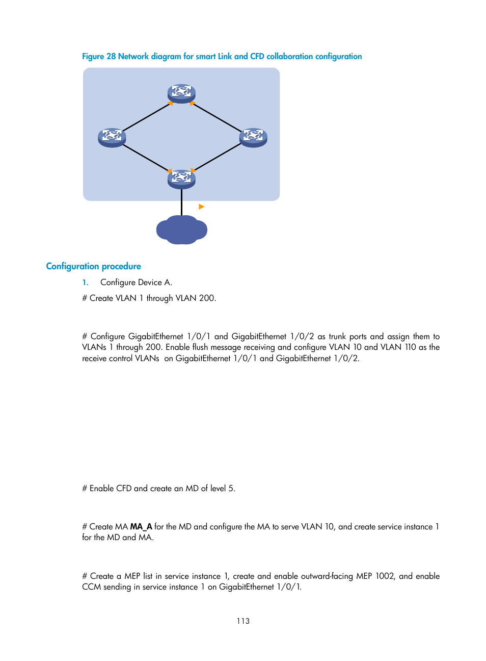 Configuration procedure | H3C Technologies H3C S10500 Series Switches User Manual | Page 122 / 206