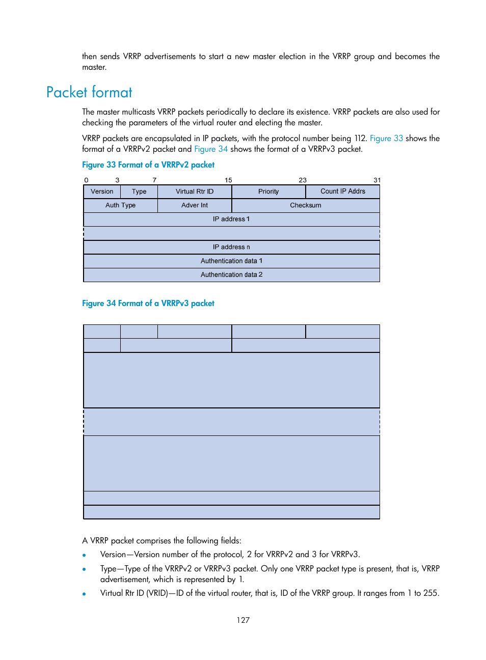Packet format | H3C Technologies H3C S10500 Series Switches User Manual | Page 136 / 206