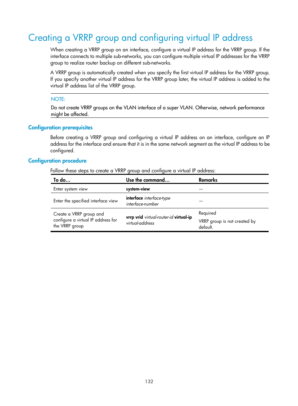 Configuration prerequisites, Configuration procedure | H3C Technologies H3C S10500 Series Switches User Manual | Page 141 / 206