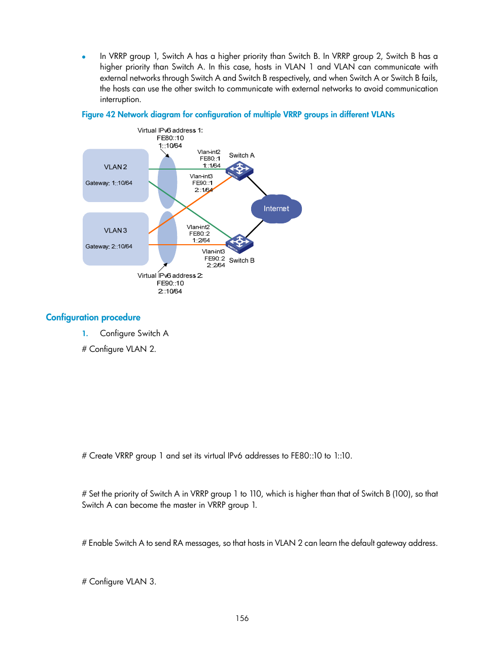 Configuration procedure | H3C Technologies H3C S10500 Series Switches User Manual | Page 165 / 206