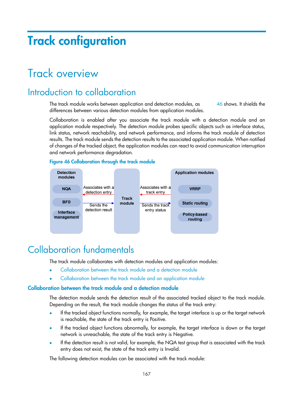 Track configuration, Track overview, Introduction to collaboration | Collaboration fundamentals | H3C Technologies H3C S10500 Series Switches User Manual | Page 176 / 206