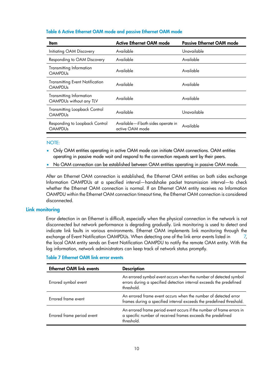 Link monitoring | H3C Technologies H3C S10500 Series Switches User Manual | Page 19 / 206