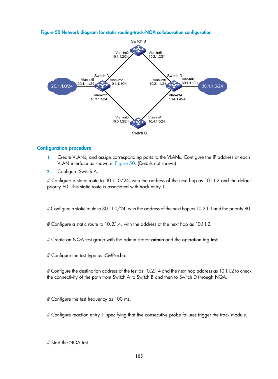 Configuration procedure | H3C Technologies H3C S10500 Series Switches User Manual | Page 194 / 206