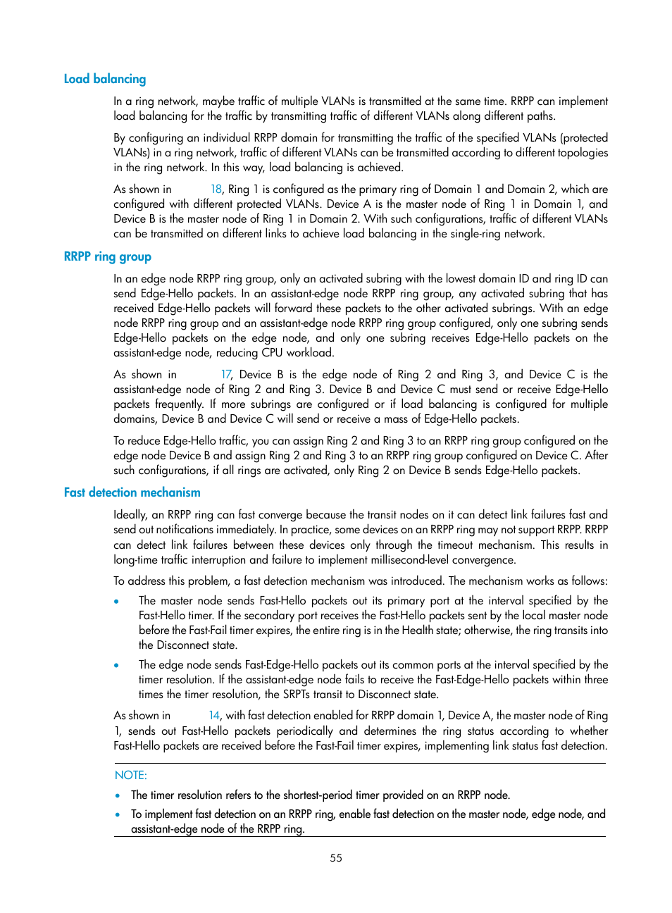 Load balancing, Rrpp ring group, Fast detection mechanism | H3C Technologies H3C S10500 Series Switches User Manual | Page 64 / 206