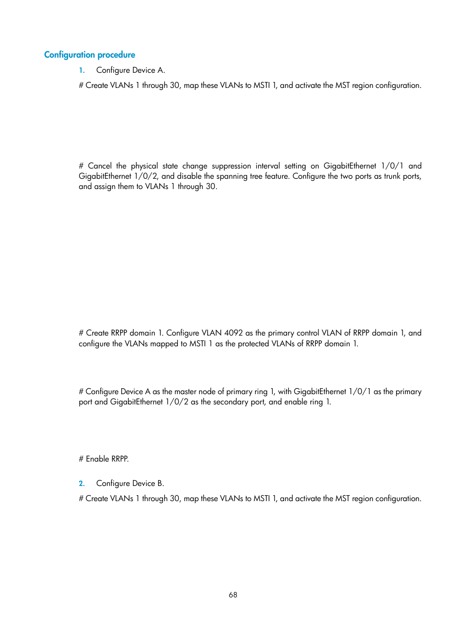 Configuration procedure | H3C Technologies H3C S10500 Series Switches User Manual | Page 77 / 206