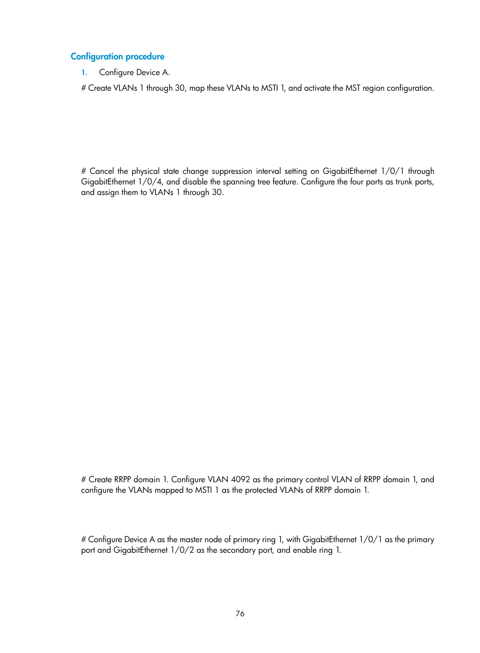 Configuration procedure | H3C Technologies H3C S10500 Series Switches User Manual | Page 85 / 206