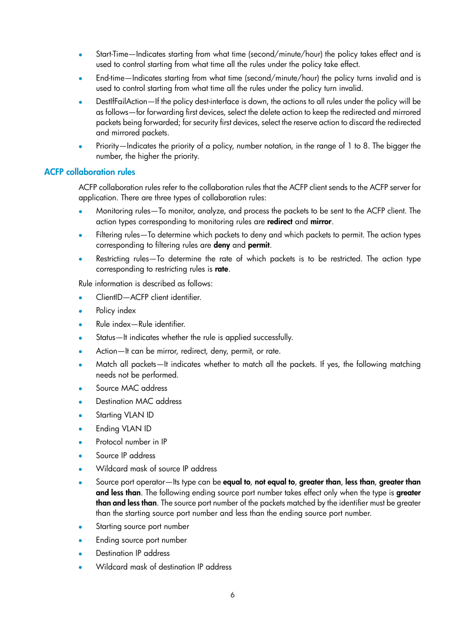 Acfp collaboration rules | H3C Technologies H3C S10500 Series Switches User Manual | Page 12 / 20