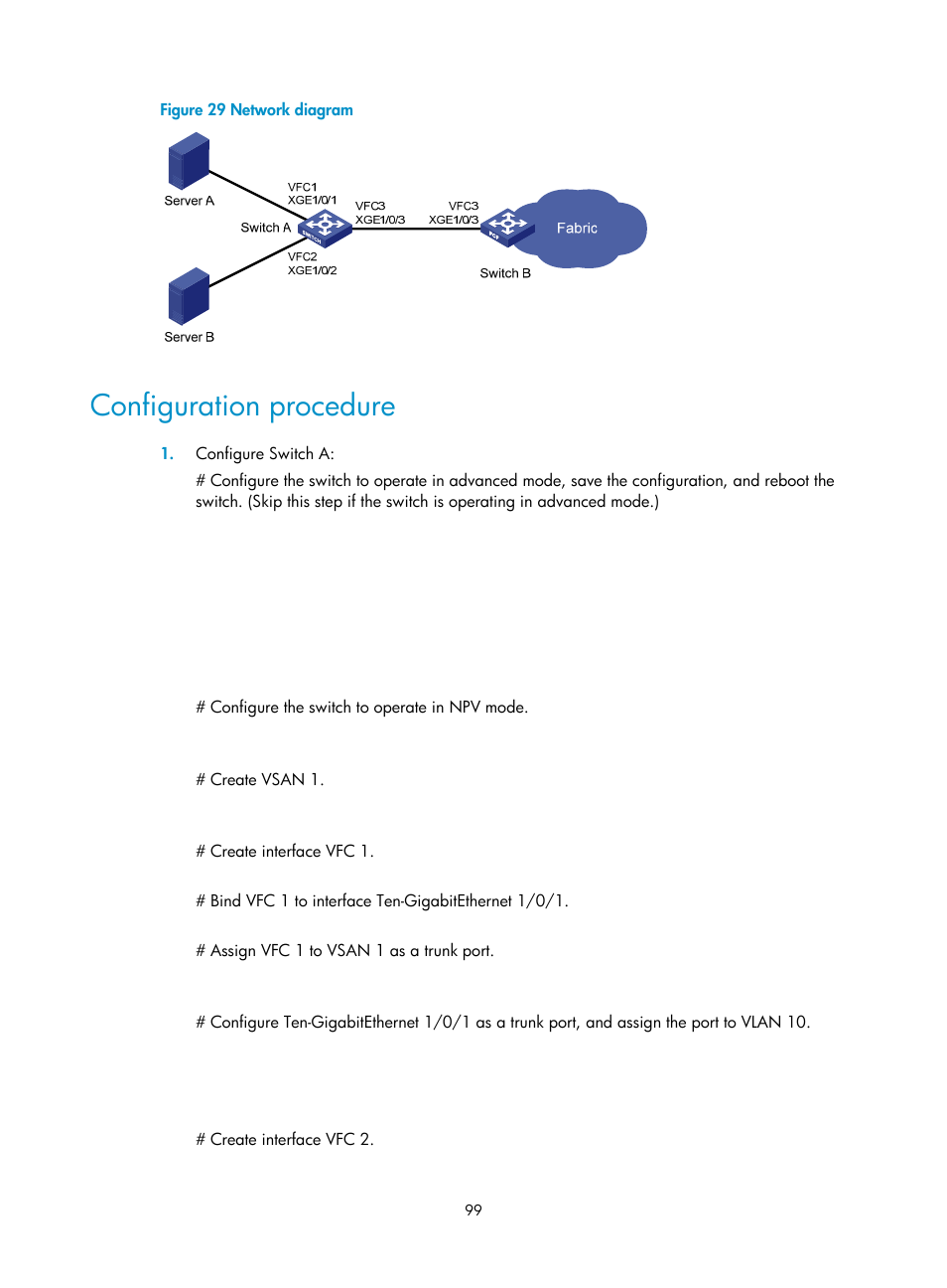 Configuration procedure | H3C Technologies H3C S10500 Series Switches User Manual | Page 110 / 188