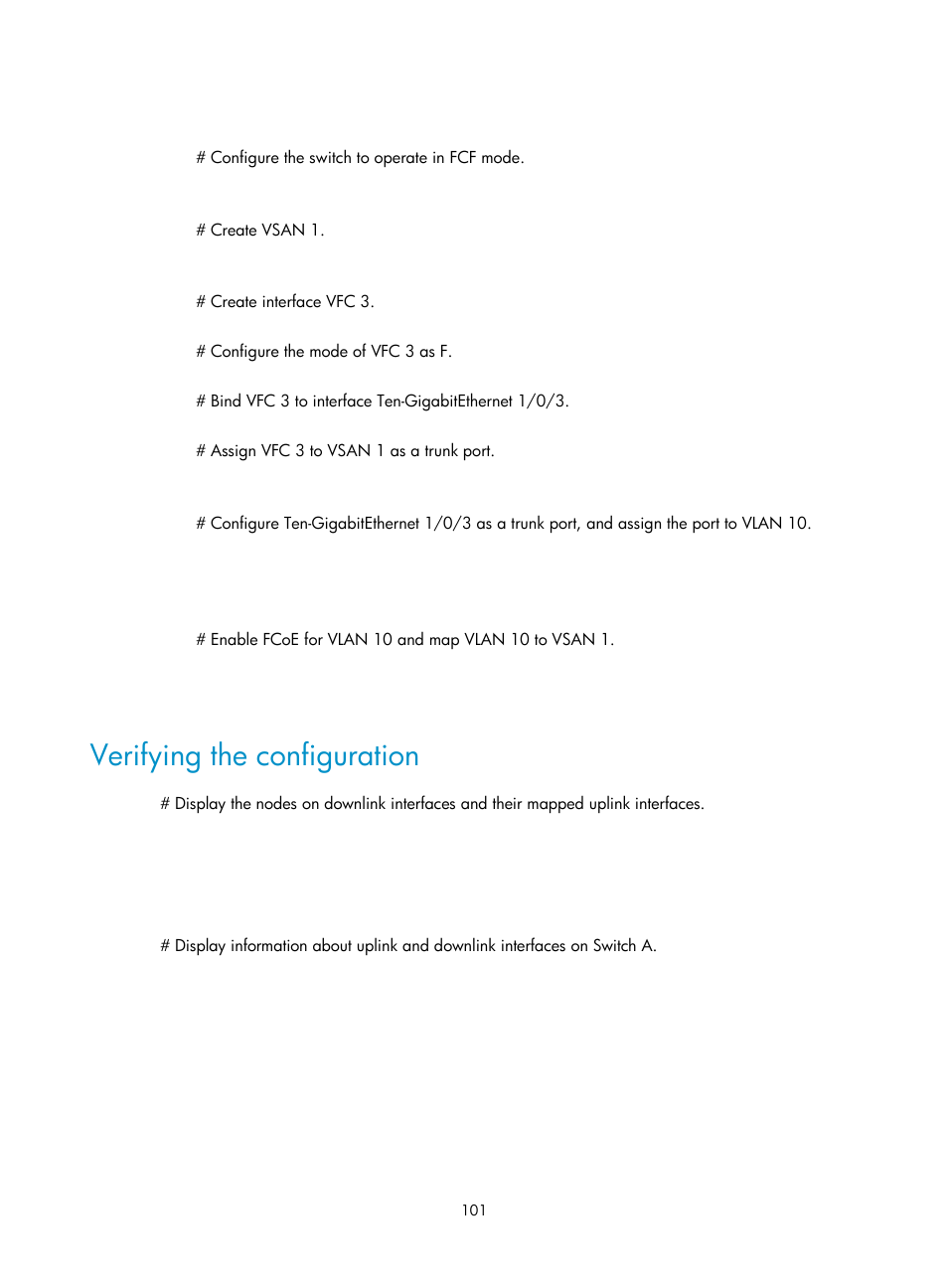 Verifying the configuration | H3C Technologies H3C S10500 Series Switches User Manual | Page 112 / 188