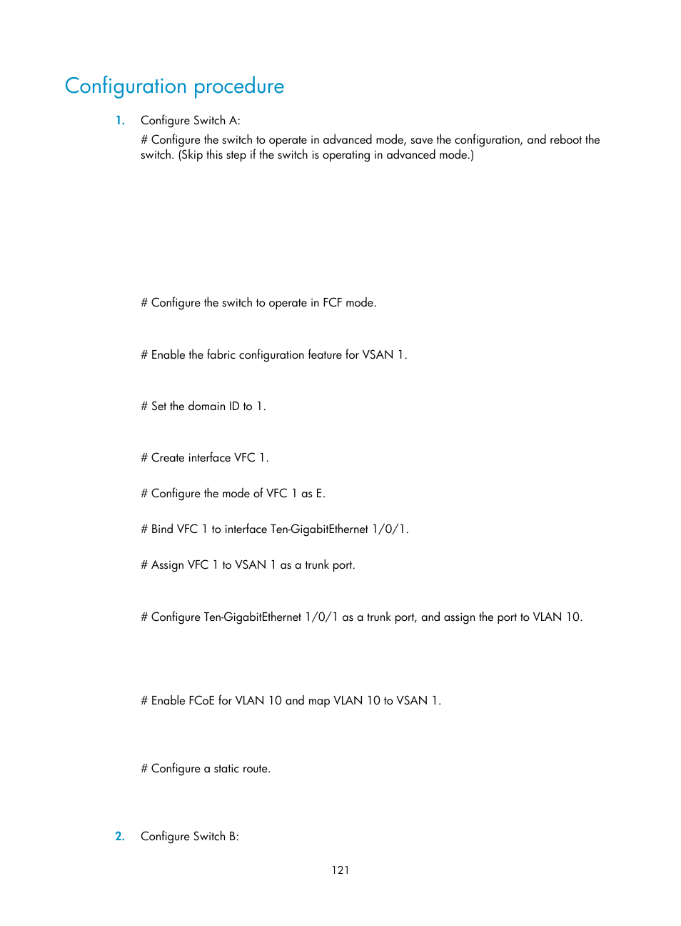 Configuration procedure | H3C Technologies H3C S10500 Series Switches User Manual | Page 132 / 188