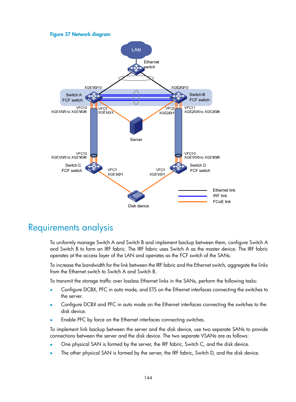 Requirements analysis | H3C Technologies H3C S10500 Series Switches User Manual | Page 155 / 188