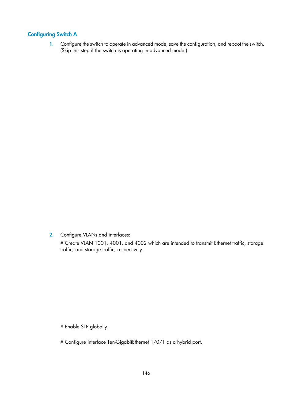 Configuring switch a | H3C Technologies H3C S10500 Series Switches User Manual | Page 157 / 188