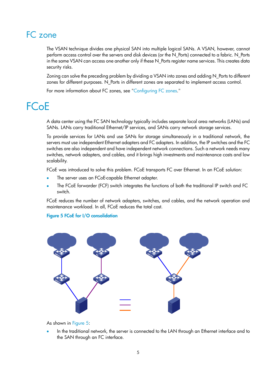 Fc zone, Fcoe | H3C Technologies H3C S10500 Series Switches User Manual | Page 16 / 188