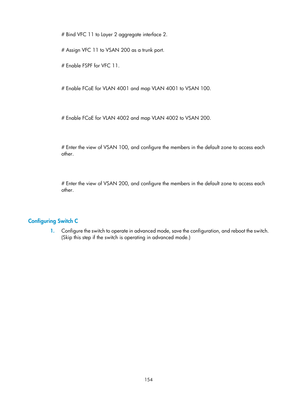 Configuring switch c | H3C Technologies H3C S10500 Series Switches User Manual | Page 165 / 188