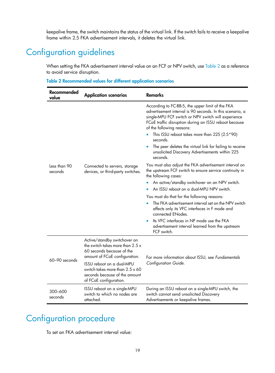 Configuration guidelines, Configuration procedure | H3C Technologies H3C S10500 Series Switches User Manual | Page 30 / 188