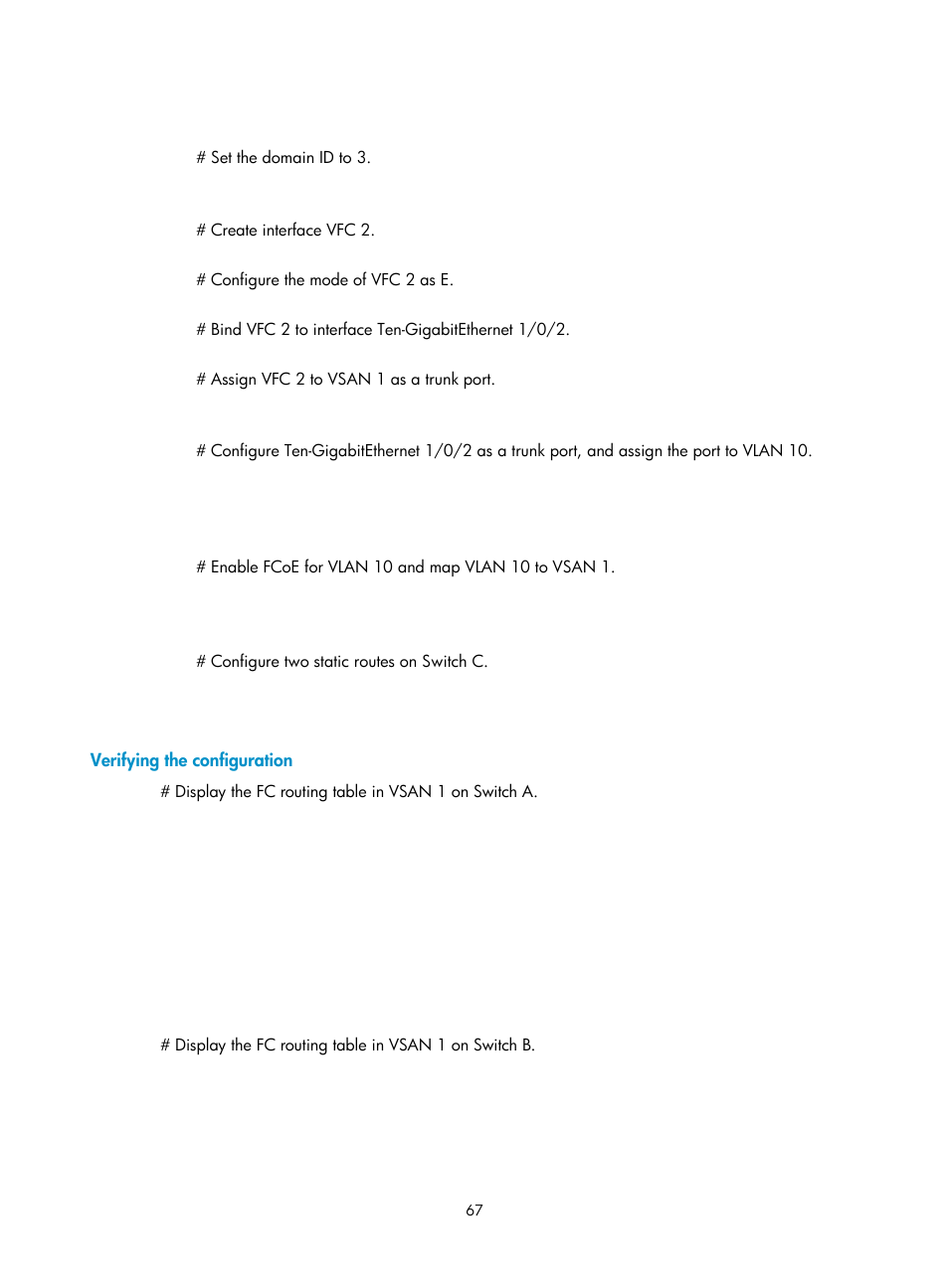 Verifying the configuration | H3C Technologies H3C S10500 Series Switches User Manual | Page 78 / 188