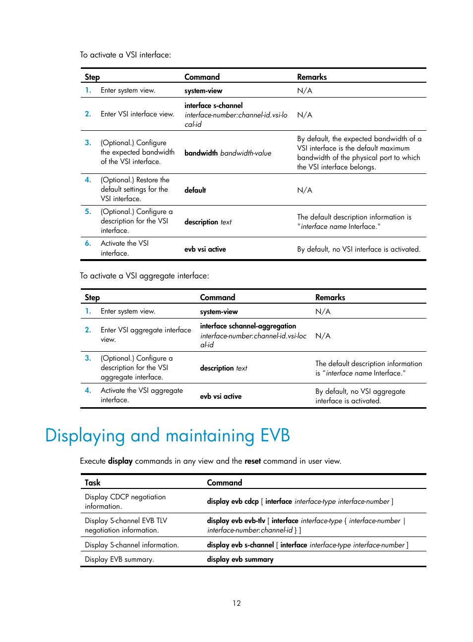 Displaying and maintaining evb | H3C Technologies H3C S10500 Series Switches User Manual | Page 19 / 26