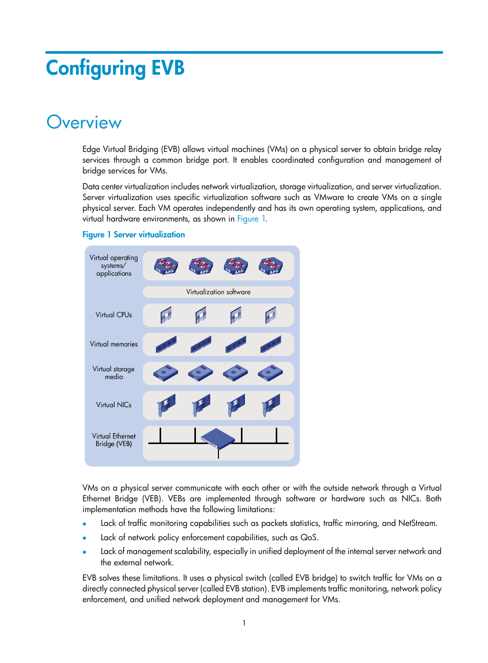 Configuring evb, Overview | H3C Technologies H3C S10500 Series Switches User Manual | Page 8 / 26