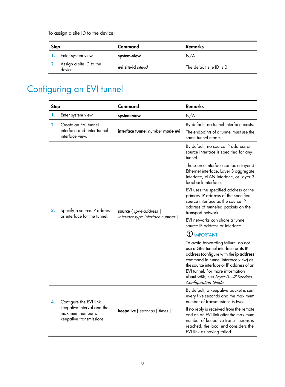Configuring an evi tunnel | H3C Technologies H3C S10500 Series Switches User Manual | Page 16 / 44