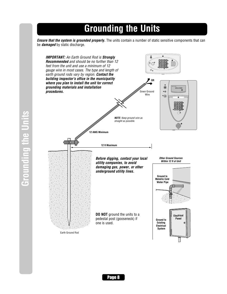 Grounding the units, Page 8 | Chamberlain ELITE EL25 User Manual | Page 10 / 32