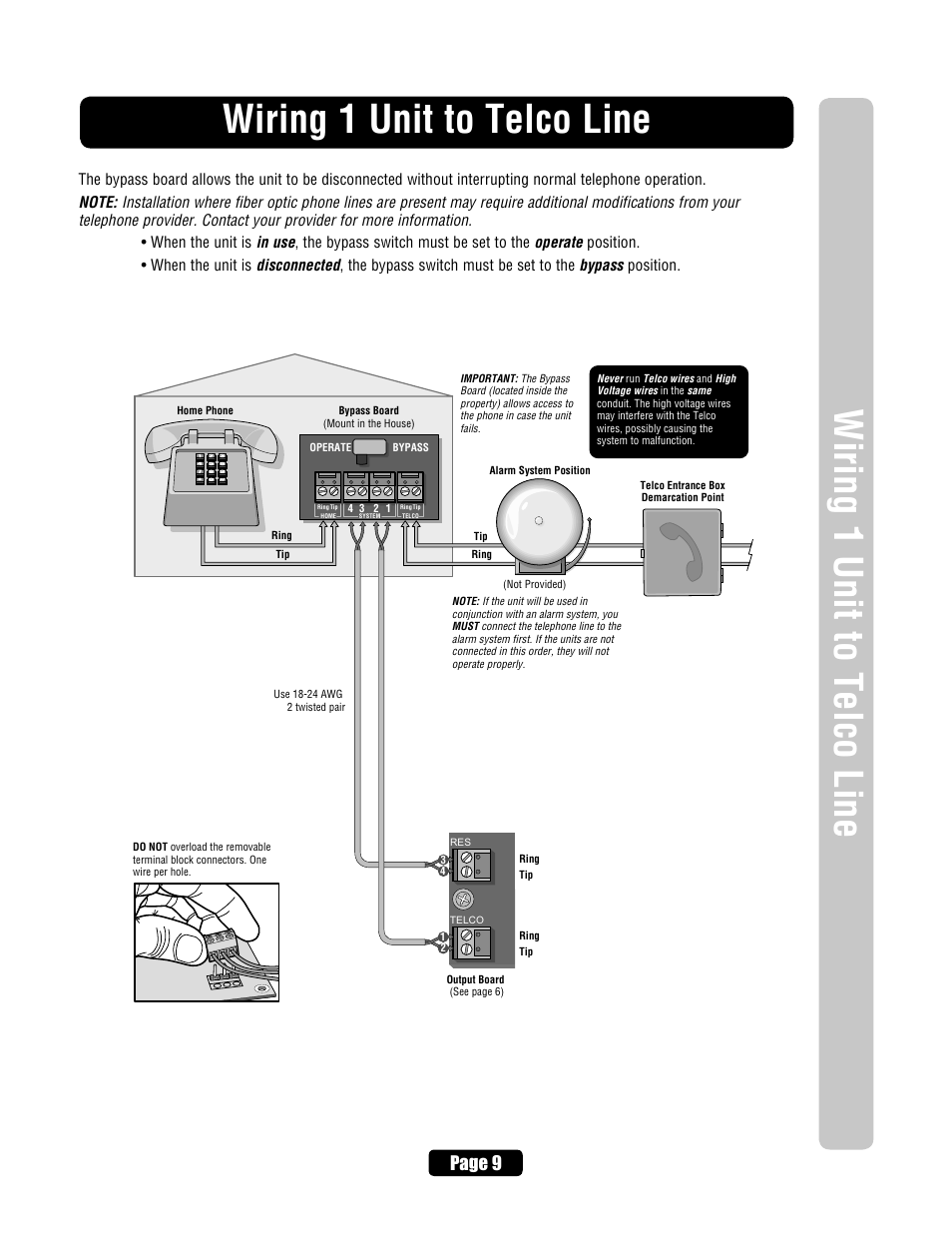 Wiring 1 unit to telco line, Page 9 | Chamberlain ELITE EL25 User Manual | Page 11 / 32