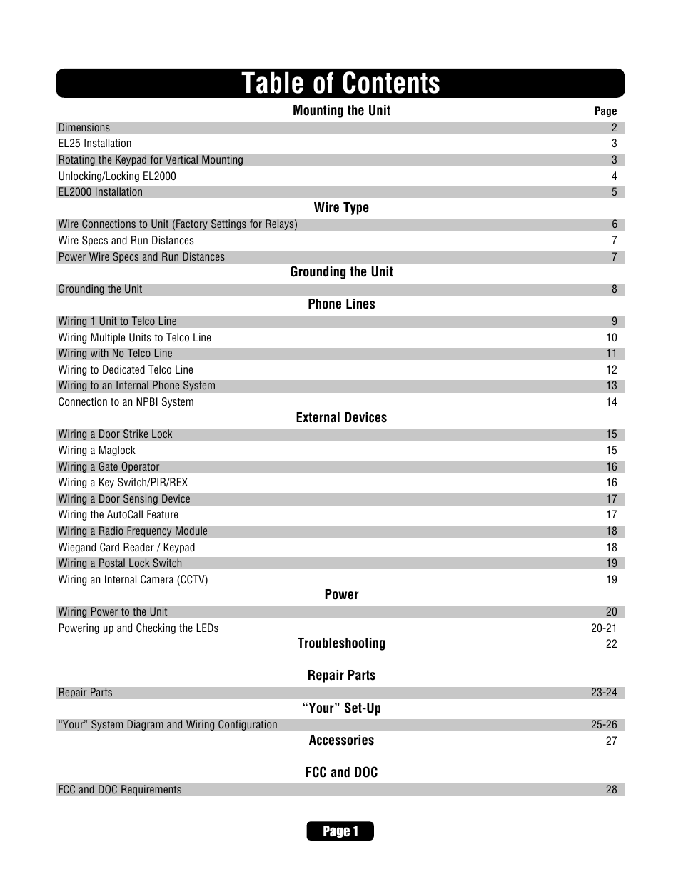 Chamberlain ELITE EL25 User Manual | Page 3 / 32
