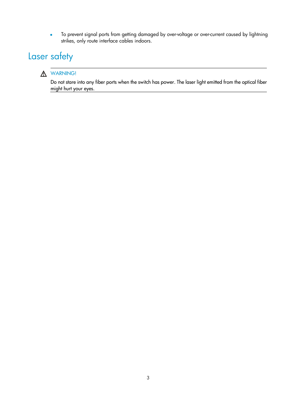 Laser safety | H3C Technologies H3C S9800 Series Switches User Manual | Page 11 / 82