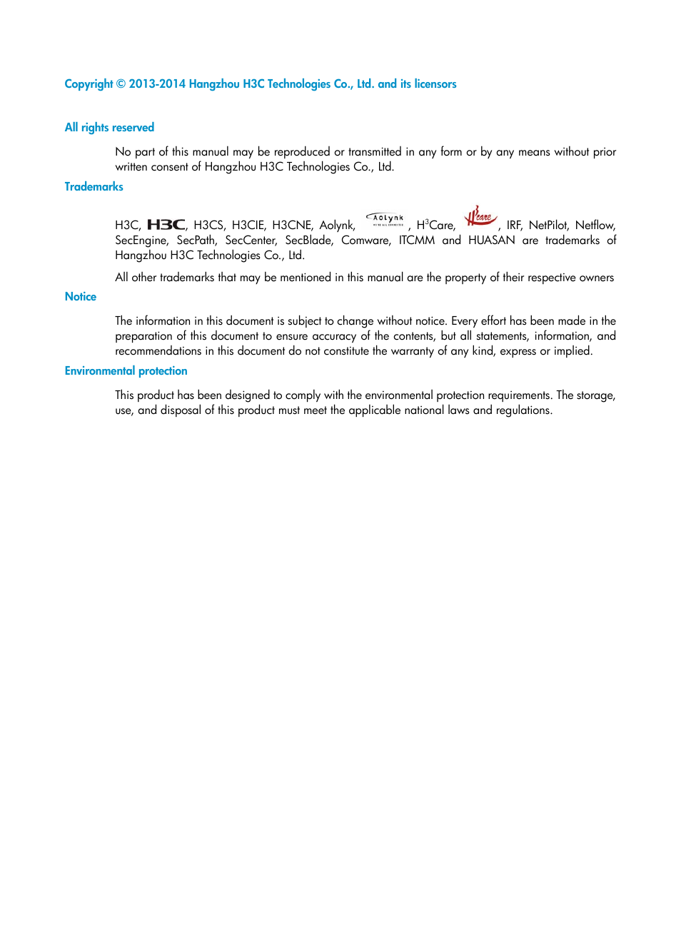 H3C Technologies H3C S9800 Series Switches User Manual | Page 2 / 82