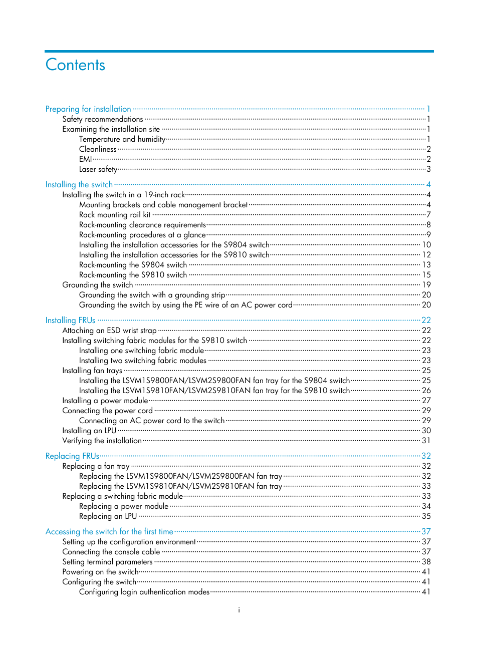 H3C Technologies H3C S9800 Series Switches User Manual | Page 6 / 82