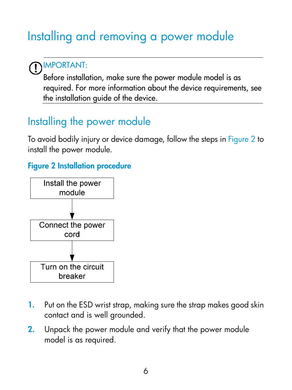 Installing and removing a power module, Installing the power module | H3C Technologies H3C S9800 Series Switches User Manual | Page 11 / 17