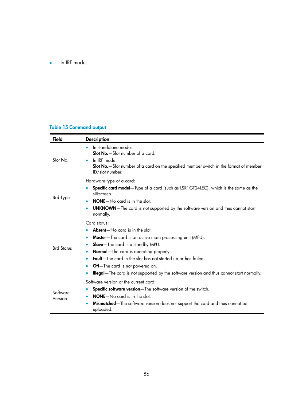 H3C Technologies H3C S9500E Series Switches User Manual | Page 66 / 154