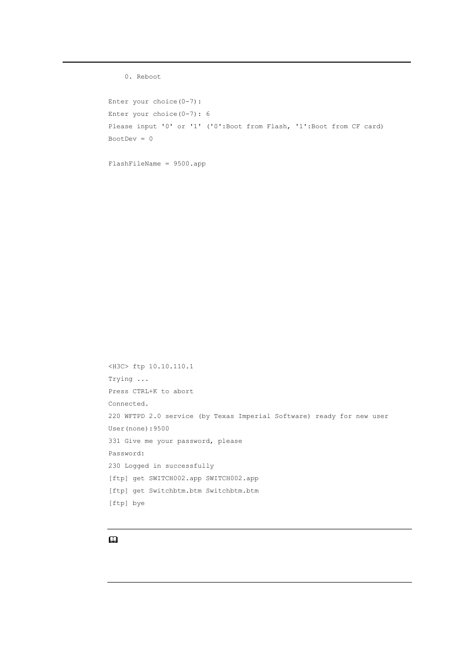 3 local or remote loading through cli, I. loading using ftp, 3 local or remote loading through cli -21 | H3C Technologies H3C S9500 Series Switches User Manual | Page 130 / 191