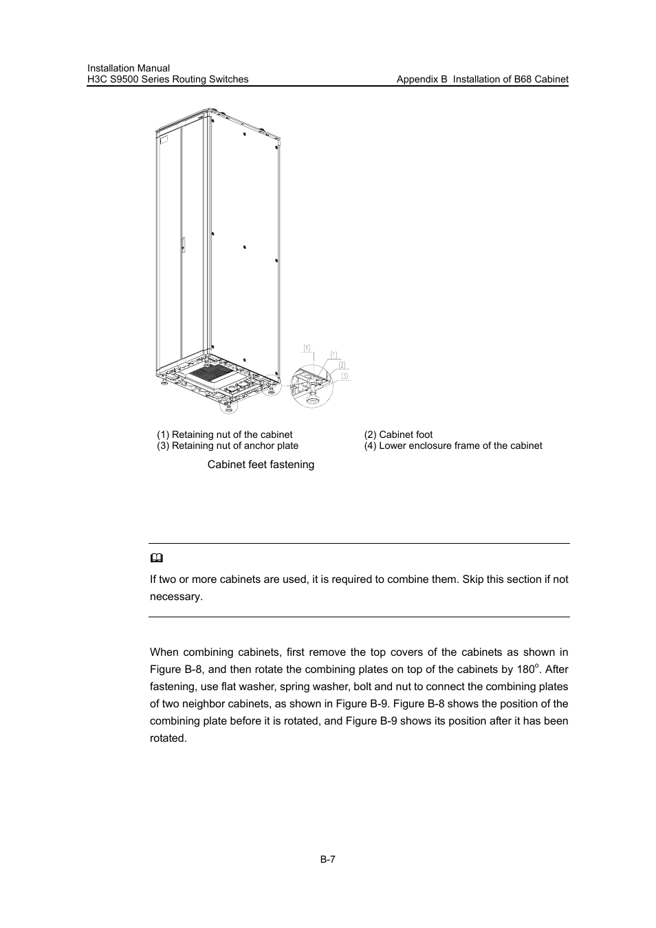 B.2.5 cabinet combination connection | H3C Technologies H3C S9500 Series Switches User Manual | Page 158 / 191