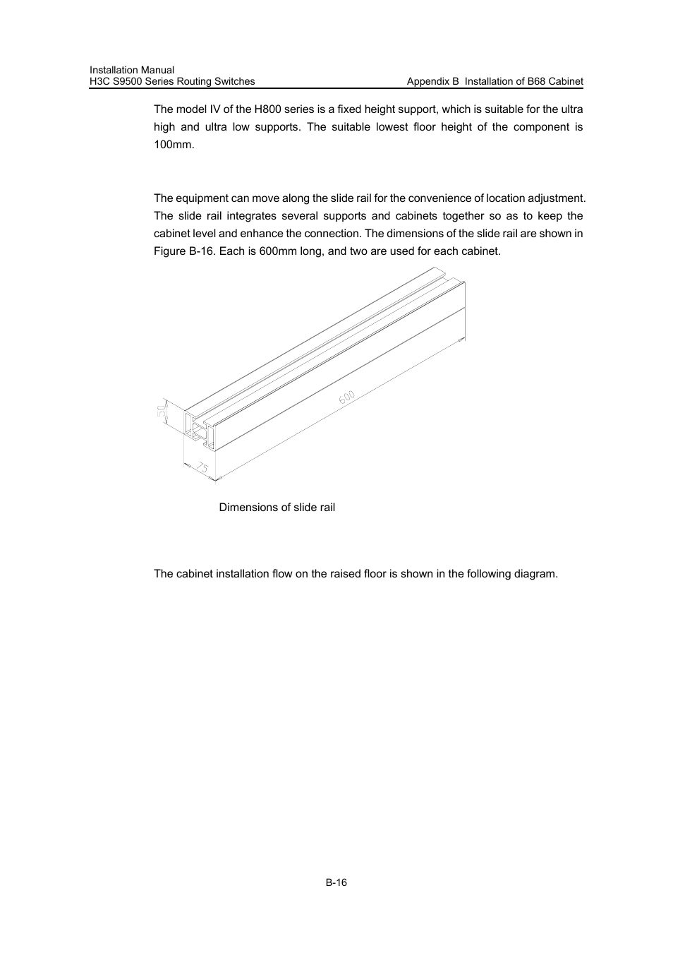 Ii. brief introduction to slide rail, B.3.2 installation flow | H3C Technologies H3C S9500 Series Switches User Manual | Page 167 / 191