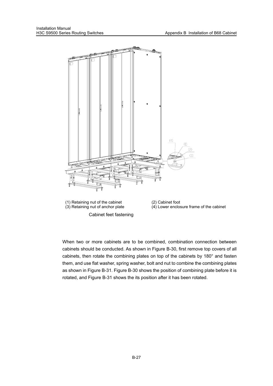 B.3.7 cabinet combination connection | H3C Technologies H3C S9500 Series Switches User Manual | Page 178 / 191