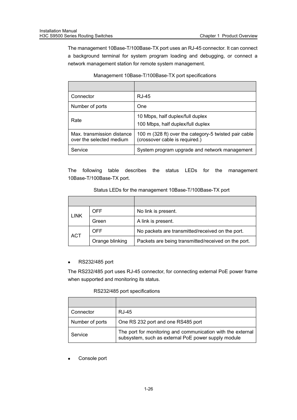 H3C Technologies H3C S9500 Series Switches User Manual | Page 32 / 191