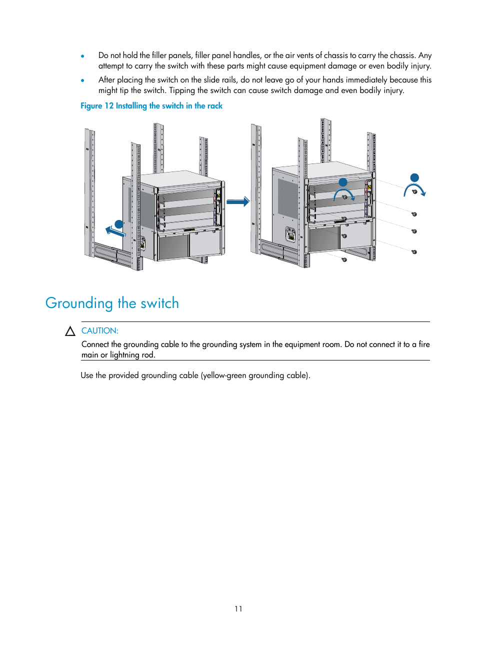 Grounding the switch | H3C Technologies H3C S7500E Series Switches User Manual | Page 14 / 25