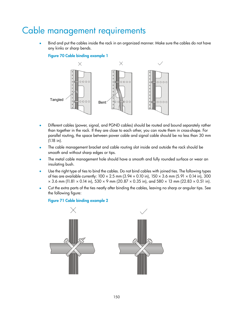 Cable management requirements | H3C Technologies H3C S7500E Series Switches User Manual | Page 161 / 165