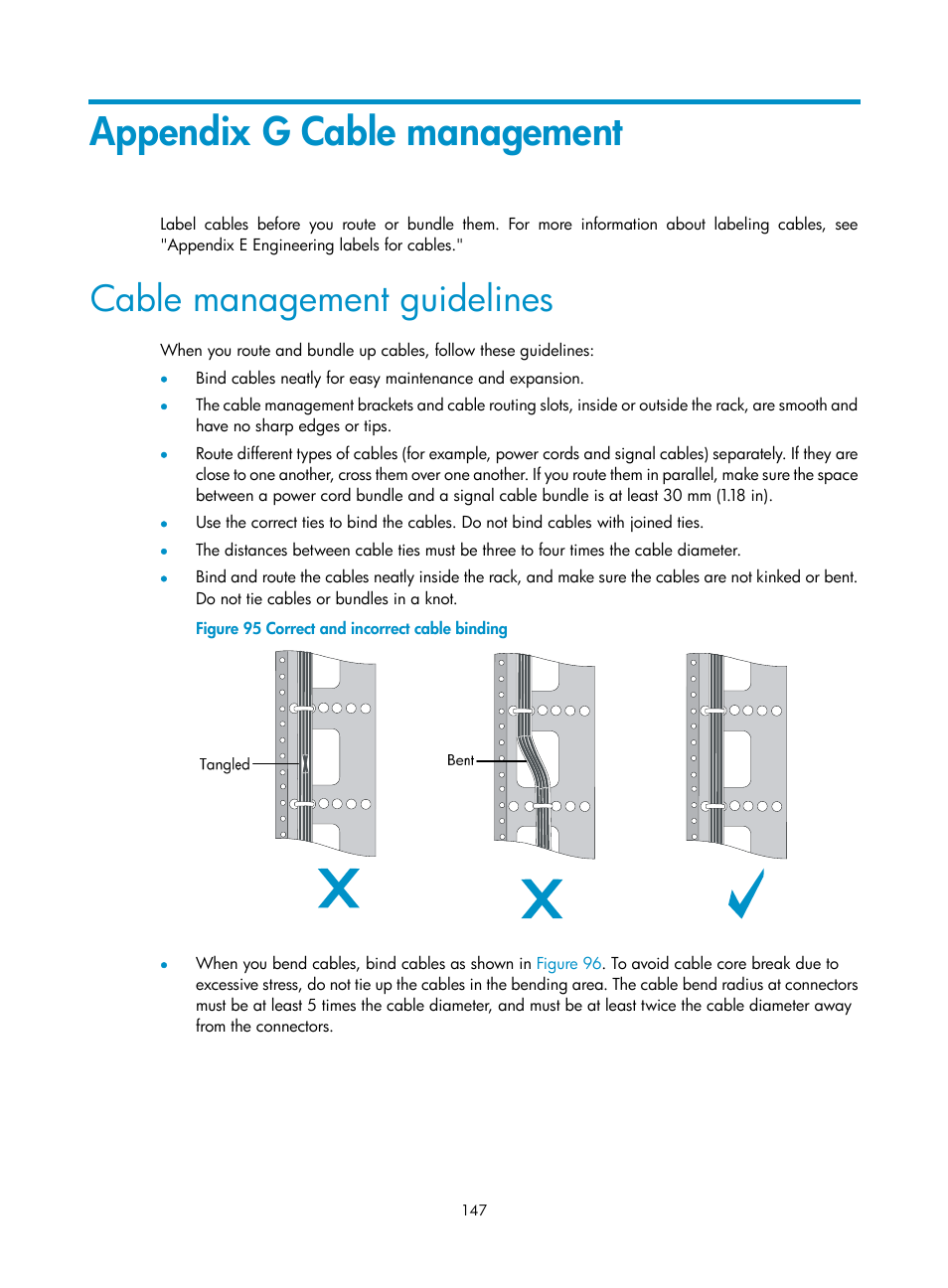 Appendix g cable management, Cable management guidelines | H3C Technologies H3C S7500E Series Switches User Manual | Page 157 / 161