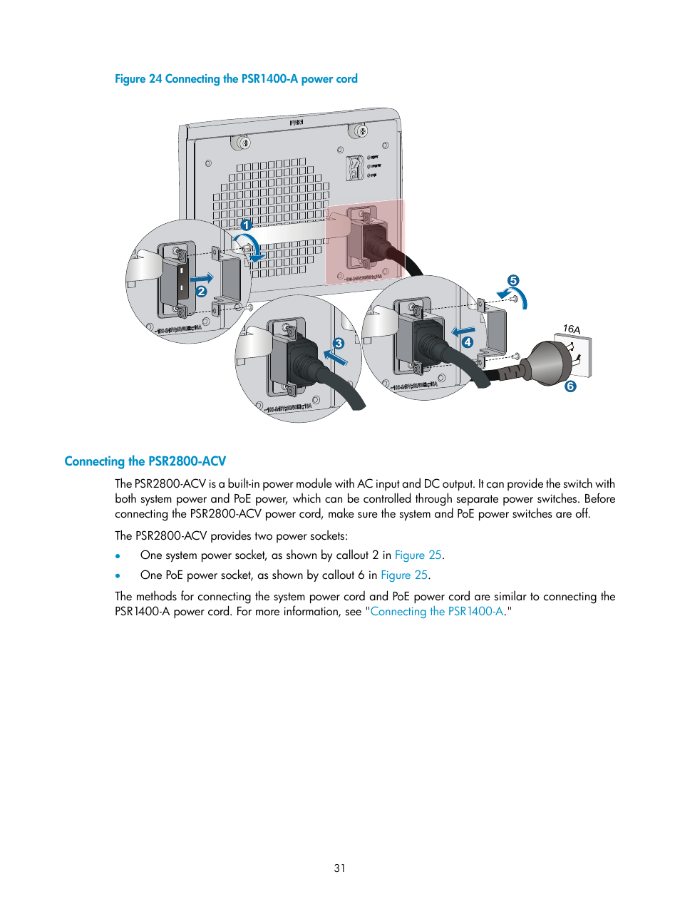 Connecting the psr2800-acv | H3C Technologies H3C S7500E Series Switches User Manual | Page 41 / 161