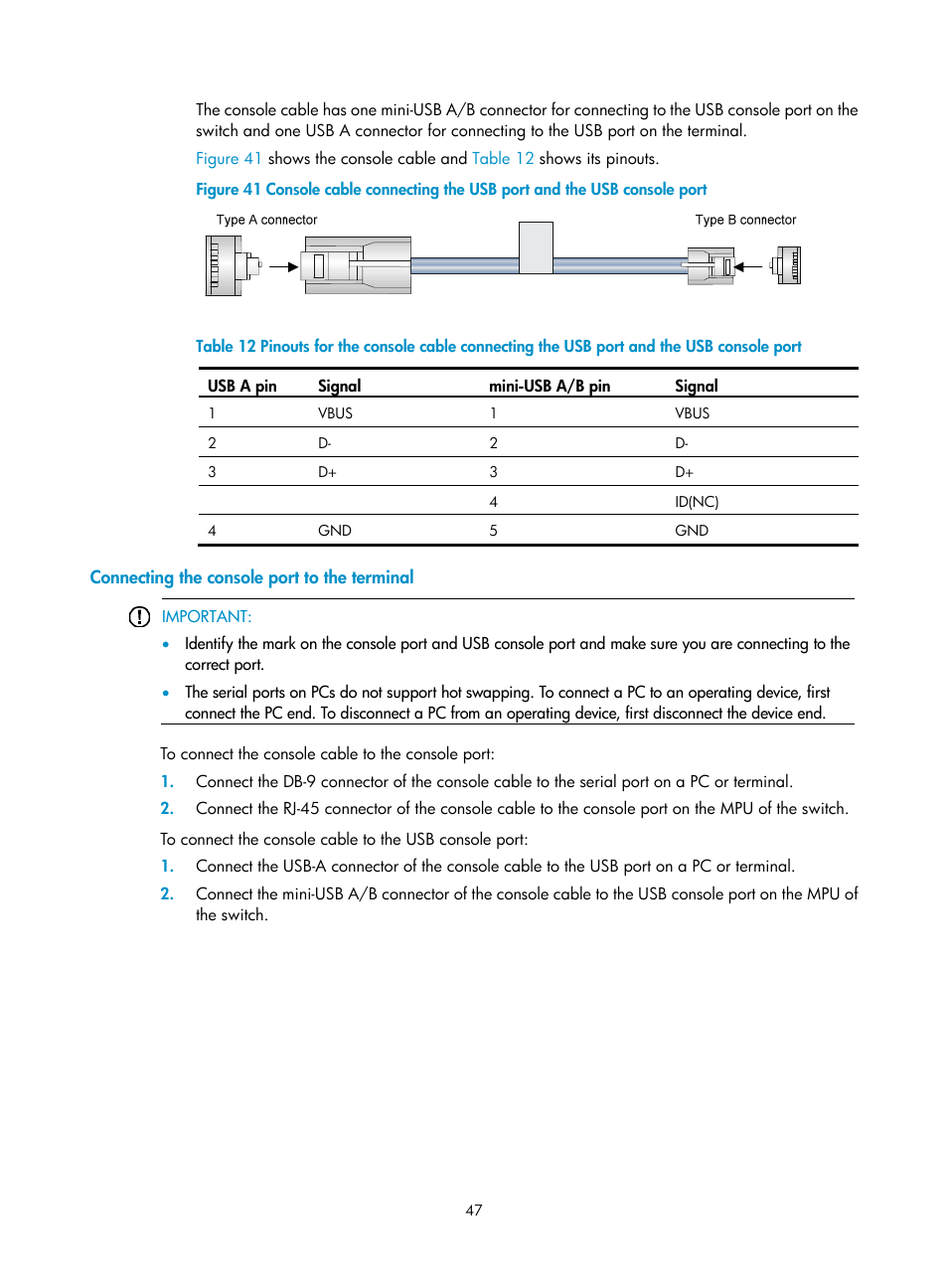 Connecting the console port to the terminal | H3C Technologies H3C S7500E Series Switches User Manual | Page 57 / 161