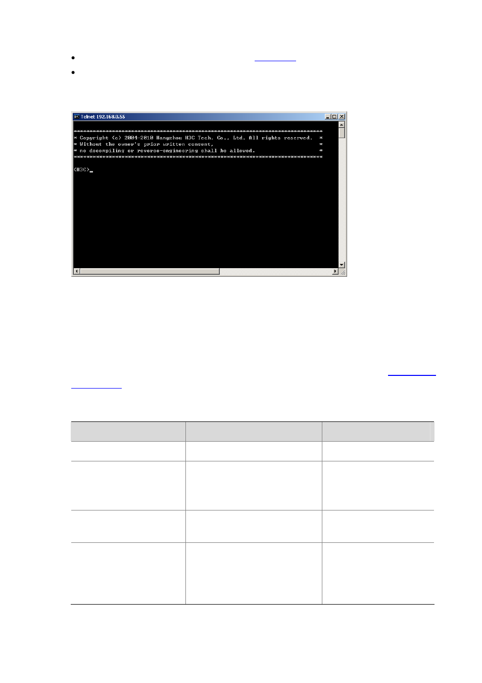 Configuration prerequisites, Configuration procedure, Configuring password | Authentication for telnet, Login | H3C Technologies H3C S7500E Series Switches User Manual | Page 57 / 194