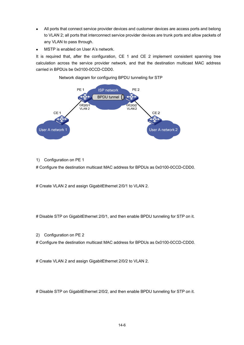 Configuration procedure | H3C Technologies H3C S7500E Series Switches User Manual | Page 206 / 337