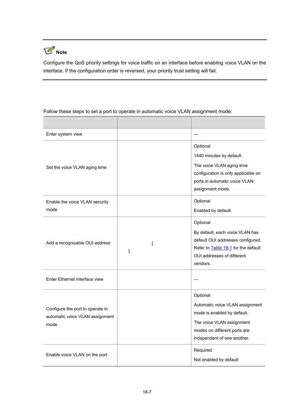 Setting a port to operate in, Automatic voice vlan assignment mode | H3C Technologies H3C S7500E Series Switches User Manual | Page 253 / 337