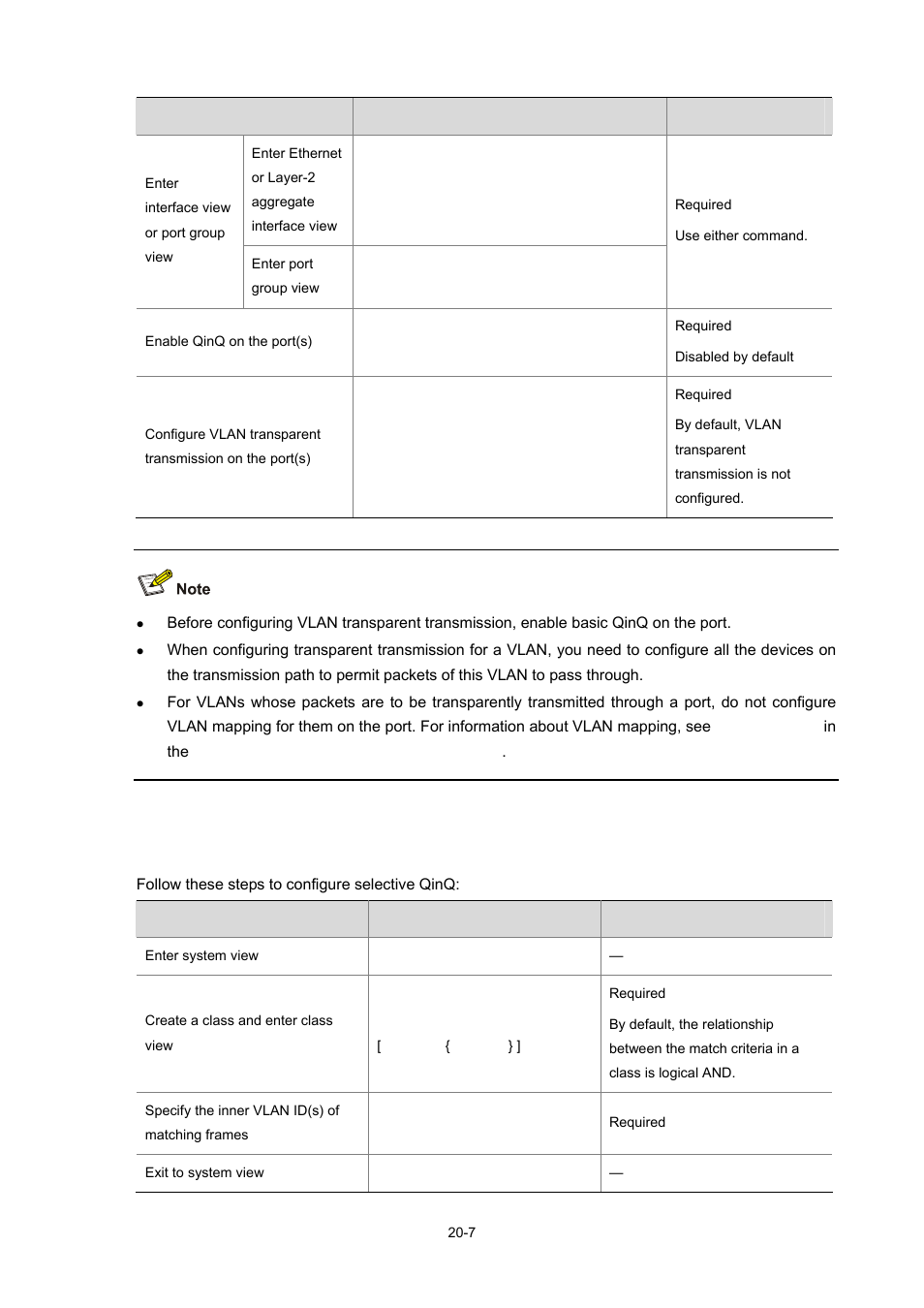 Configuring selective qinq | H3C Technologies H3C S7500E Series Switches User Manual | Page 276 / 337