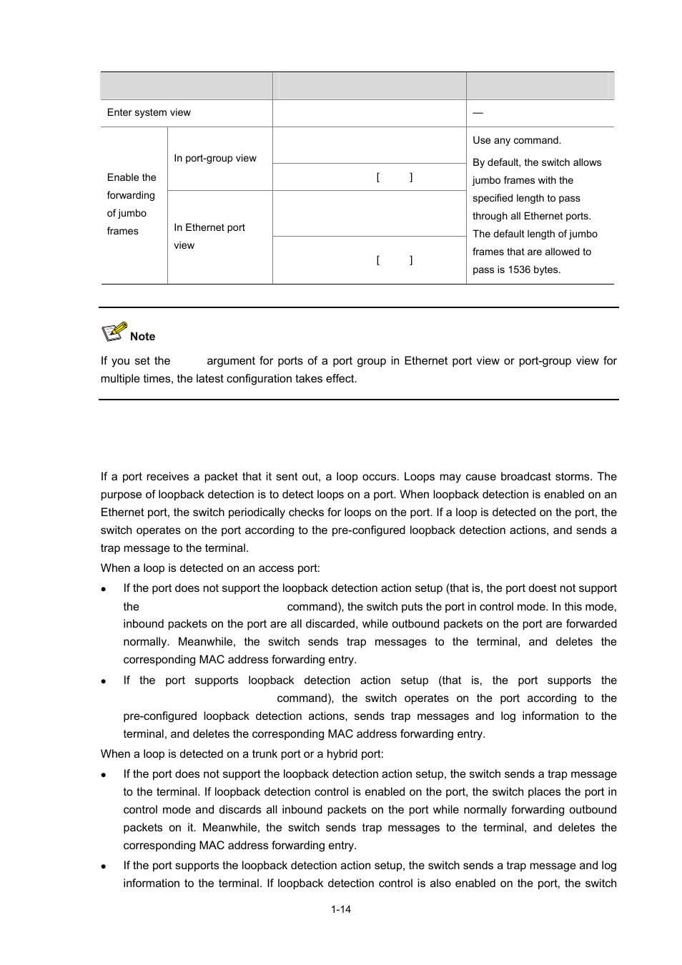 Enabling loopback detection on an ethernet port | H3C Technologies H3C S7500E Series Switches User Manual | Page 28 / 337